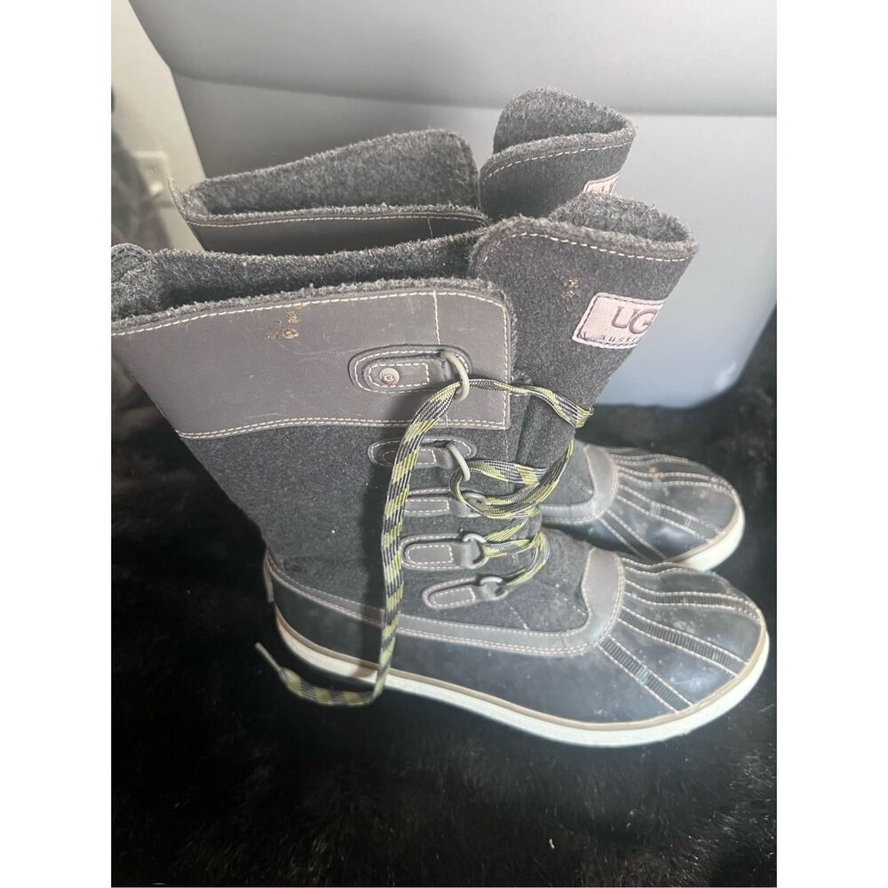 UGG Womens 9 Baroness Winter Boots Waterproof Duck‎ Charcoal Gray 1001743